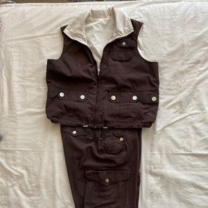 Ralph Lauren Cropped Pants with Women's Reversible Matching Vest